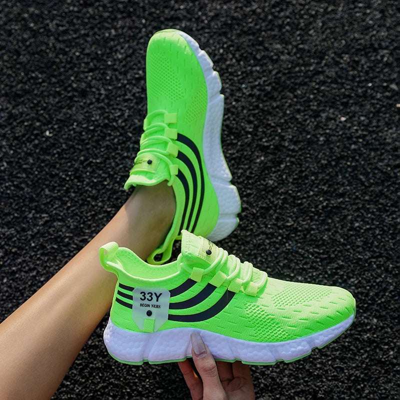 Women Casual Sports Shoes Breathable Lightweight Sneakers Anti-slip Flats Outdoor Running Walking Shoes Female Vulcanized Shoes