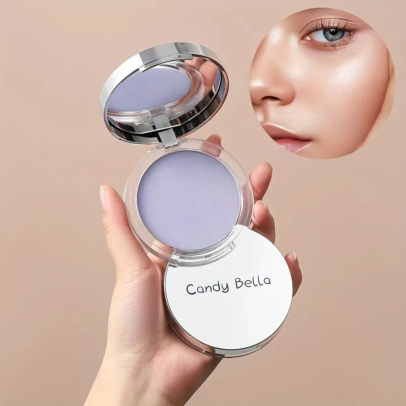 Candy Bella Violet Radiance Oil-Absorbing Setting Powder,Lightweight, Long-Lasting Matte Finish,Includes Mirror & Applicator