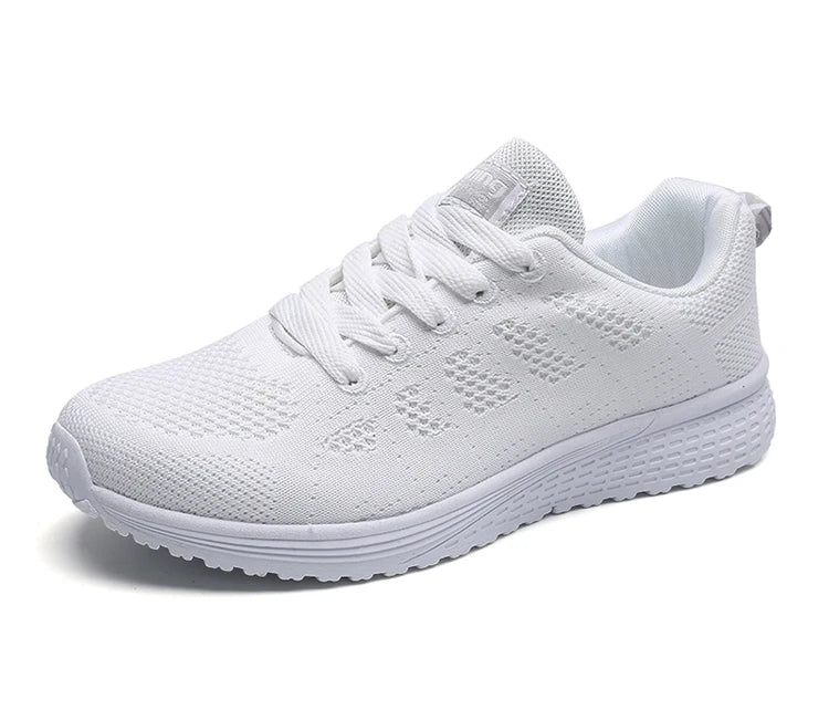 New Fashion Breathable Trainers Comfortable Sneakers Mesh Fabric Lace Up Women's Tennis Shoes For Women