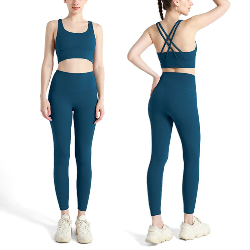 Yoga Clothes Women's Tracksuit Quick Dry Set Breathable Fitness Suit Fitness Clothing Sports Bra Leggings Suit
