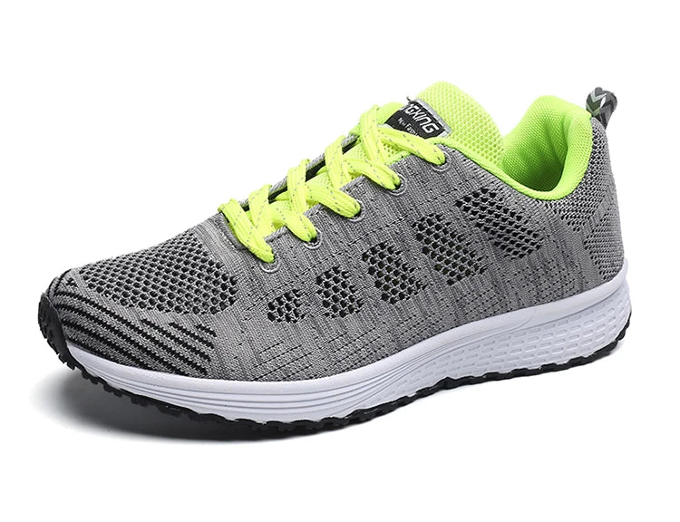 New Fashion Breathable Trainers Comfortable Sneakers Mesh Fabric Lace Up Women's Tennis Shoes For Women