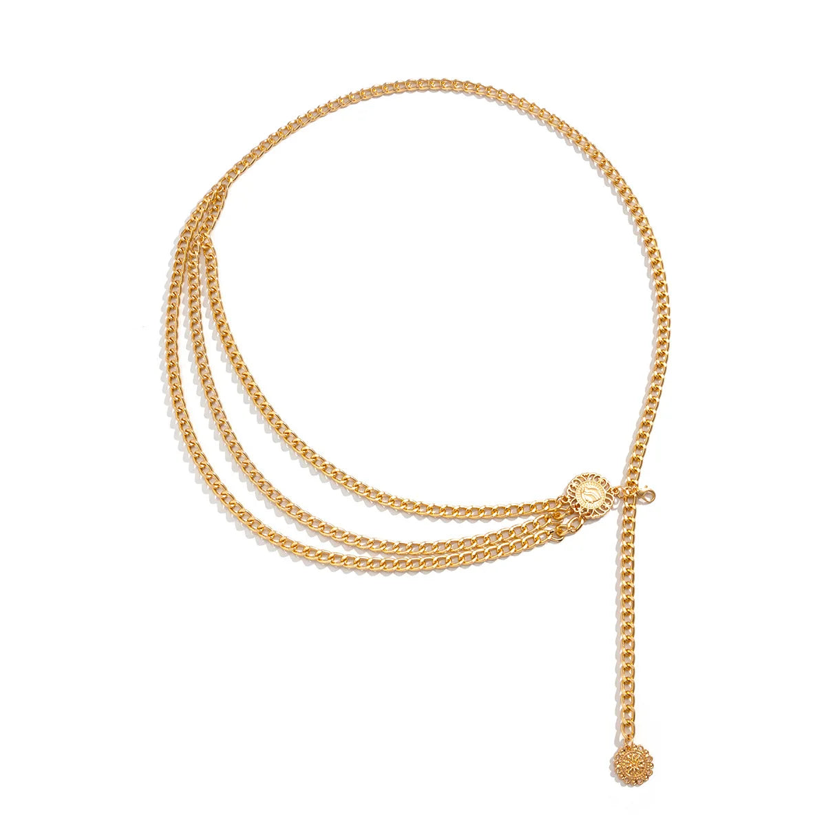 Punk Hip Hop Style All-match Waist Chain Moon Vintage Metal Womans Belt for Dress Vintage High Waist Chain Belt for Women