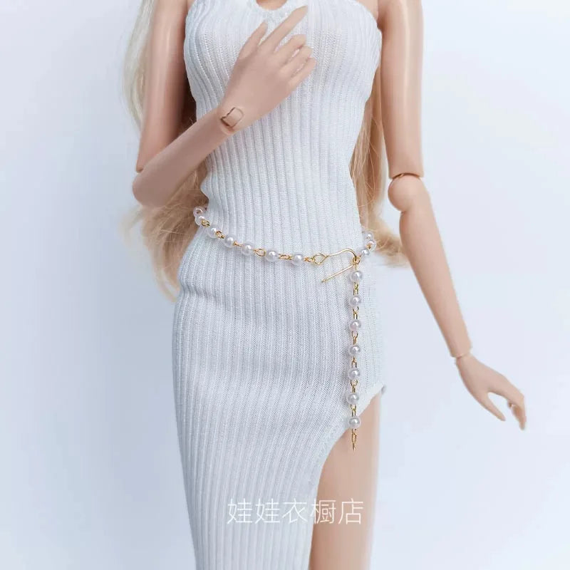 1/6 Supermodel Doll Accessories Luxury Waist Chain Exquisite Diamond Bow Tassel Waist Chain Doll Daily Dress Up For BABI FR OB24