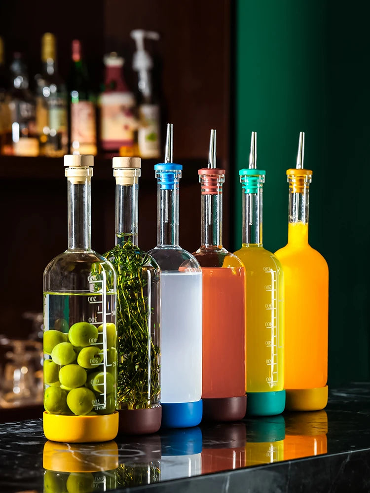 Bar Bartending With Bottomed Juice Drinks Soaking Wine Bottles Homebrew Wine Bottles Fruit Wine Bottles Empty Wine Bottles