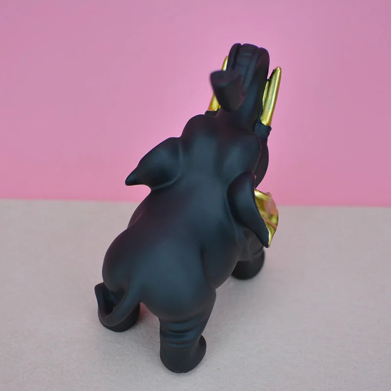 Handcrafted Wooden Elephant Figurine - Modern Home Decor Sculpture