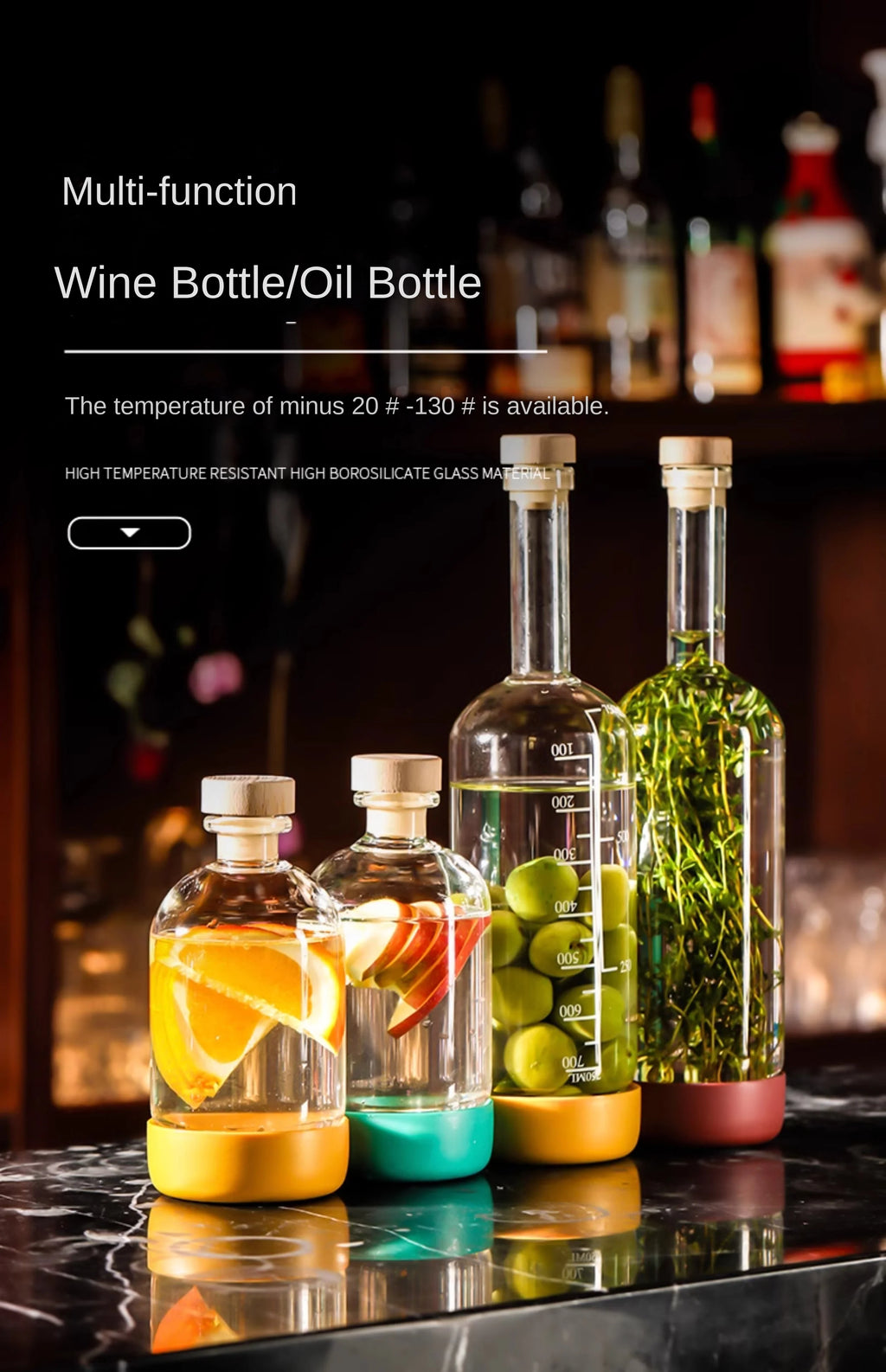 Bar Bartending With Bottomed Juice Drinks Soaking Wine Bottles Homebrew Wine Bottles Fruit Wine Bottles Empty Wine Bottles