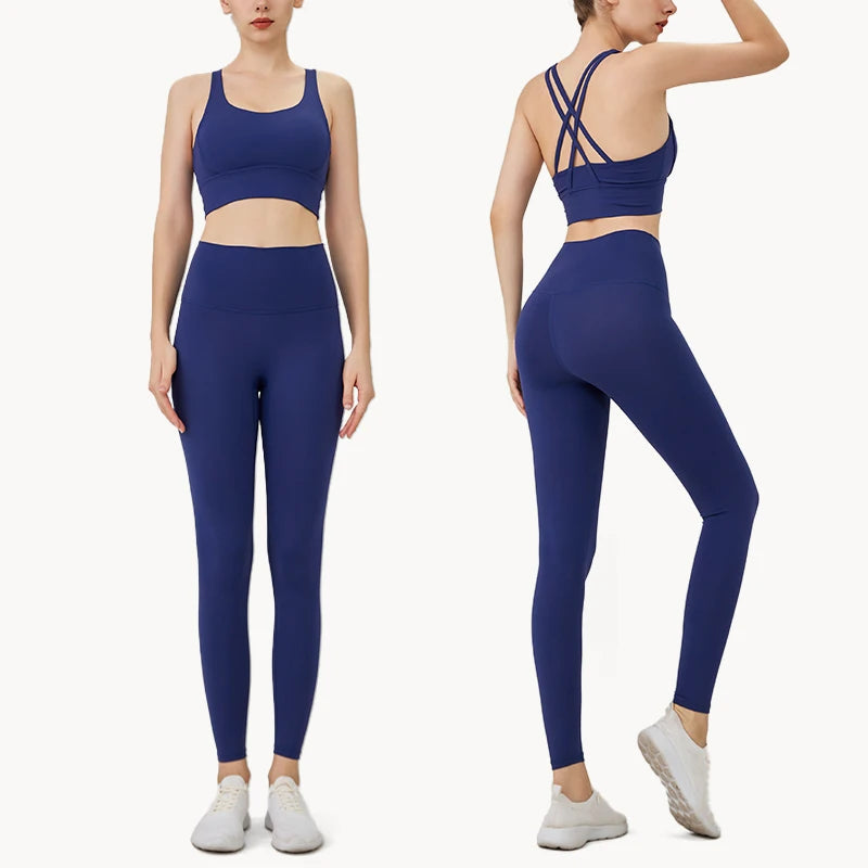 Yoga Clothes Women's Tracksuit Quick Dry Set Breathable Fitness Suit Fitness Clothing Sports Bra Leggings Suit