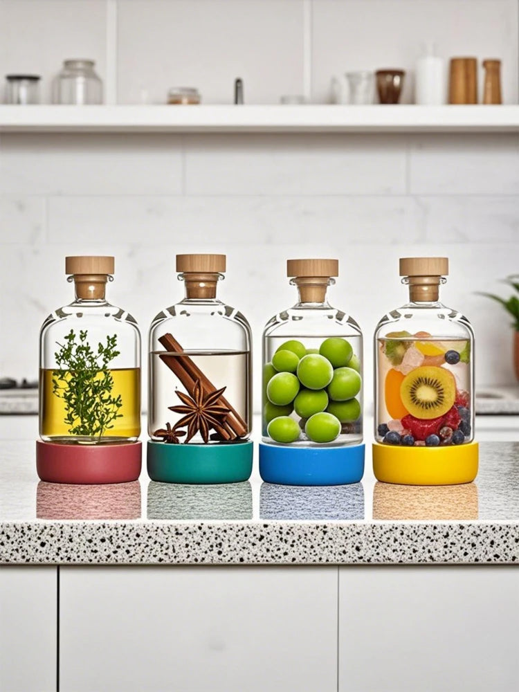 Bar Bartending With Bottomed Juice Drinks Soaking Wine Bottles Homebrew Wine Bottles Fruit Wine Bottles Empty Wine Bottles