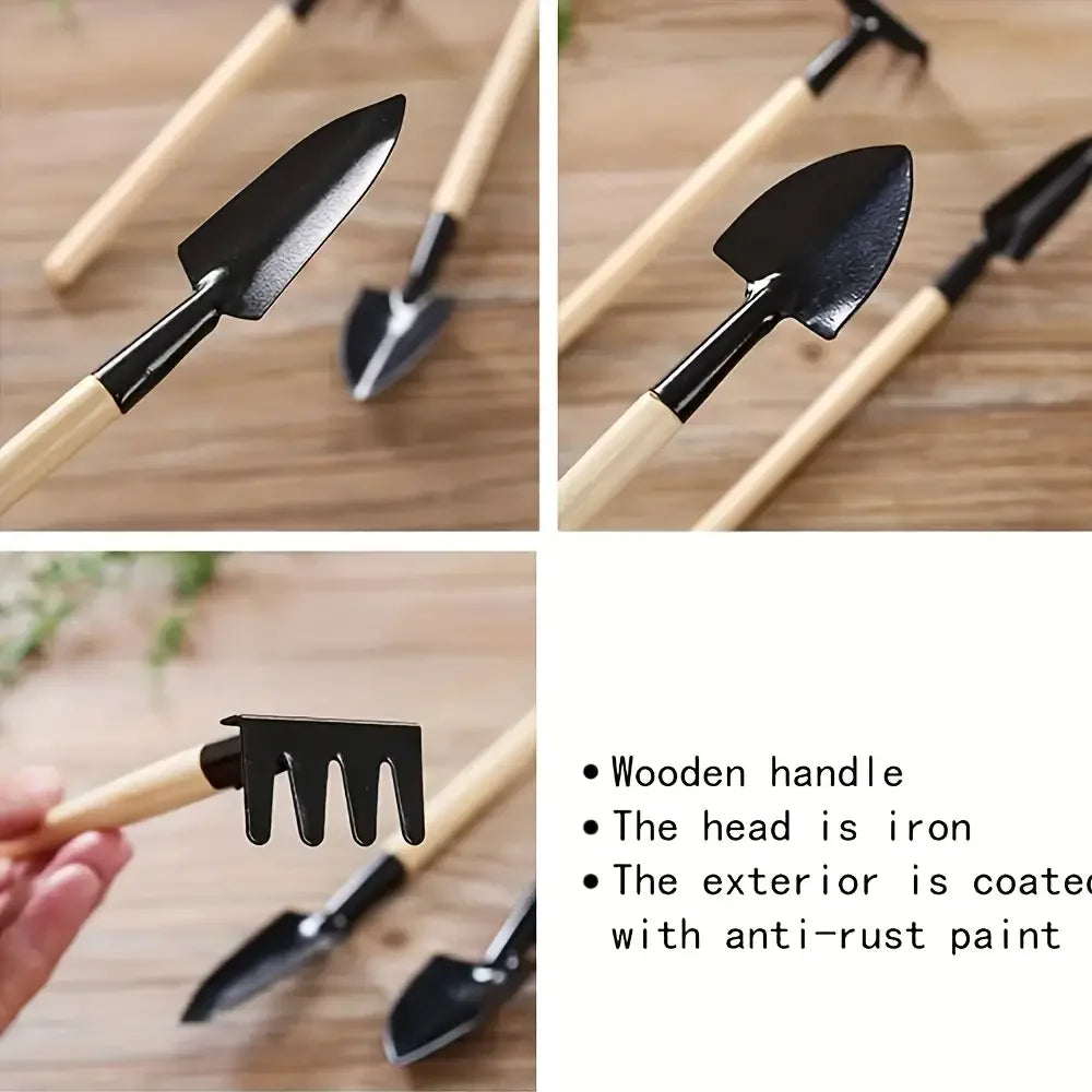 3pcs Gardening Tools, Including a Flower Rake Filled with Vegetable Seeds, a Spade for Succulents, And Potting Supplies for Plan