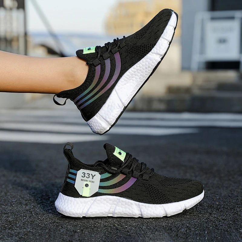 Women Casual Sports Shoes Breathable Lightweight Sneakers Anti-slip Flats Outdoor Running Walking Shoes Female Vulcanized Shoes
