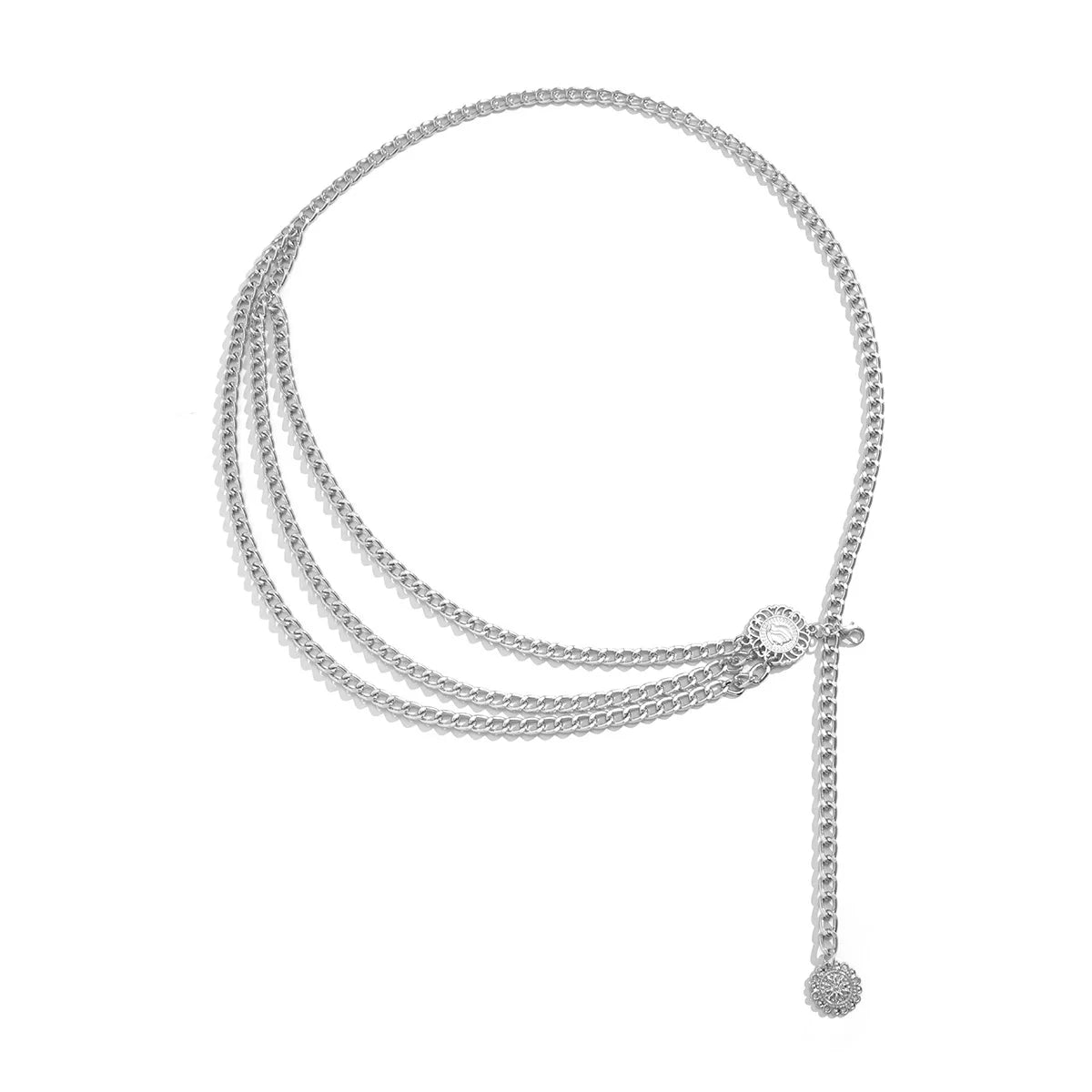 Punk Hip Hop Style All-match Waist Chain Moon Vintage Metal Womans Belt for Dress Vintage High Waist Chain Belt for Women