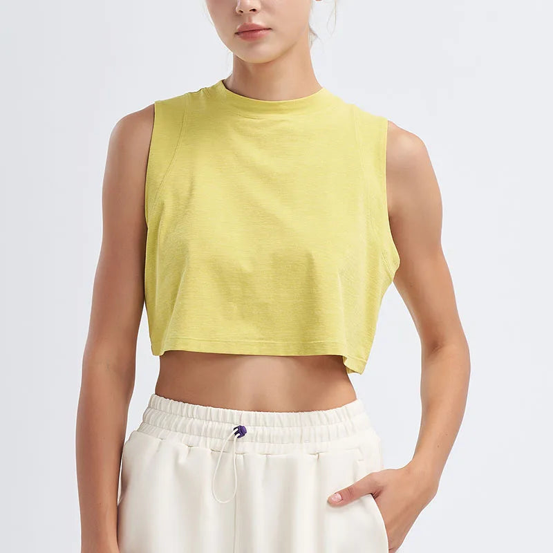 Sports Shirt Vest Loose Seamless Breathable Quick Drying Top Gym Running Fitness Yoga Clothing For Women