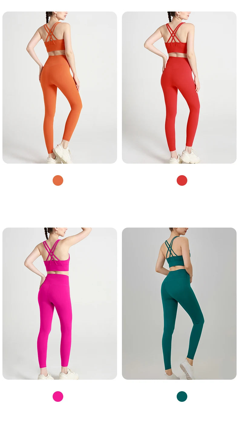 Yoga Clothes Women's Tracksuit Quick Dry Set Breathable Fitness Suit Fitness Clothing Sports Bra Leggings Suit