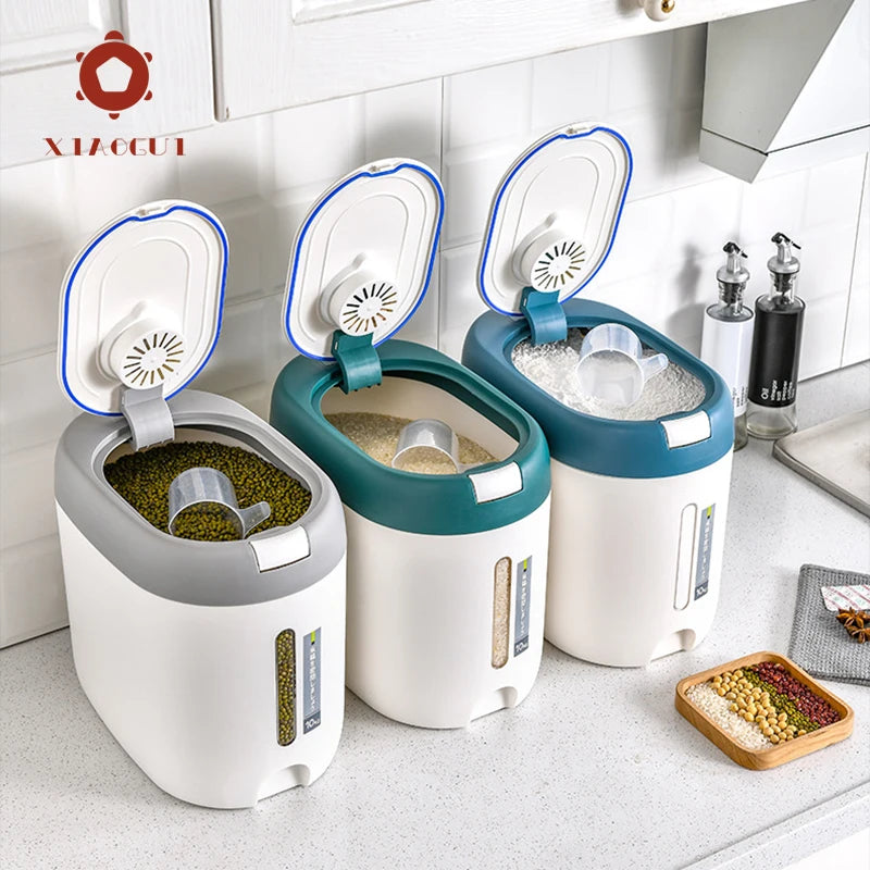 Rice Dispenser Kitchen Organizer And Storage Container Home Box Cereal Jar Botes Cocina Almacenaje Alimentos