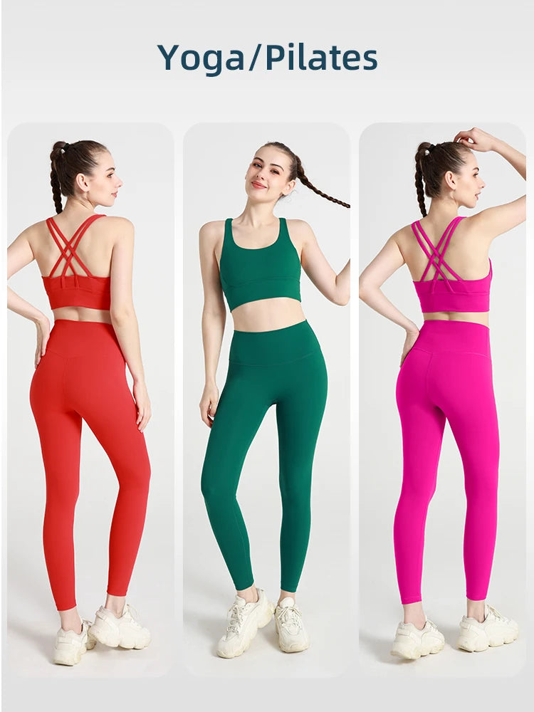 Yoga Clothes Women's Tracksuit Quick Dry Set Breathable Fitness Suit Fitness Clothing Sports Bra Leggings Suit