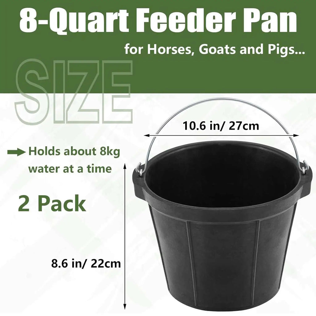 Rubber Feeder Bucket 8L Versatile Utility Horse feed Pan Horse Feeder Horse feed Bucket for Animal Feeding Goats Pig Chicken