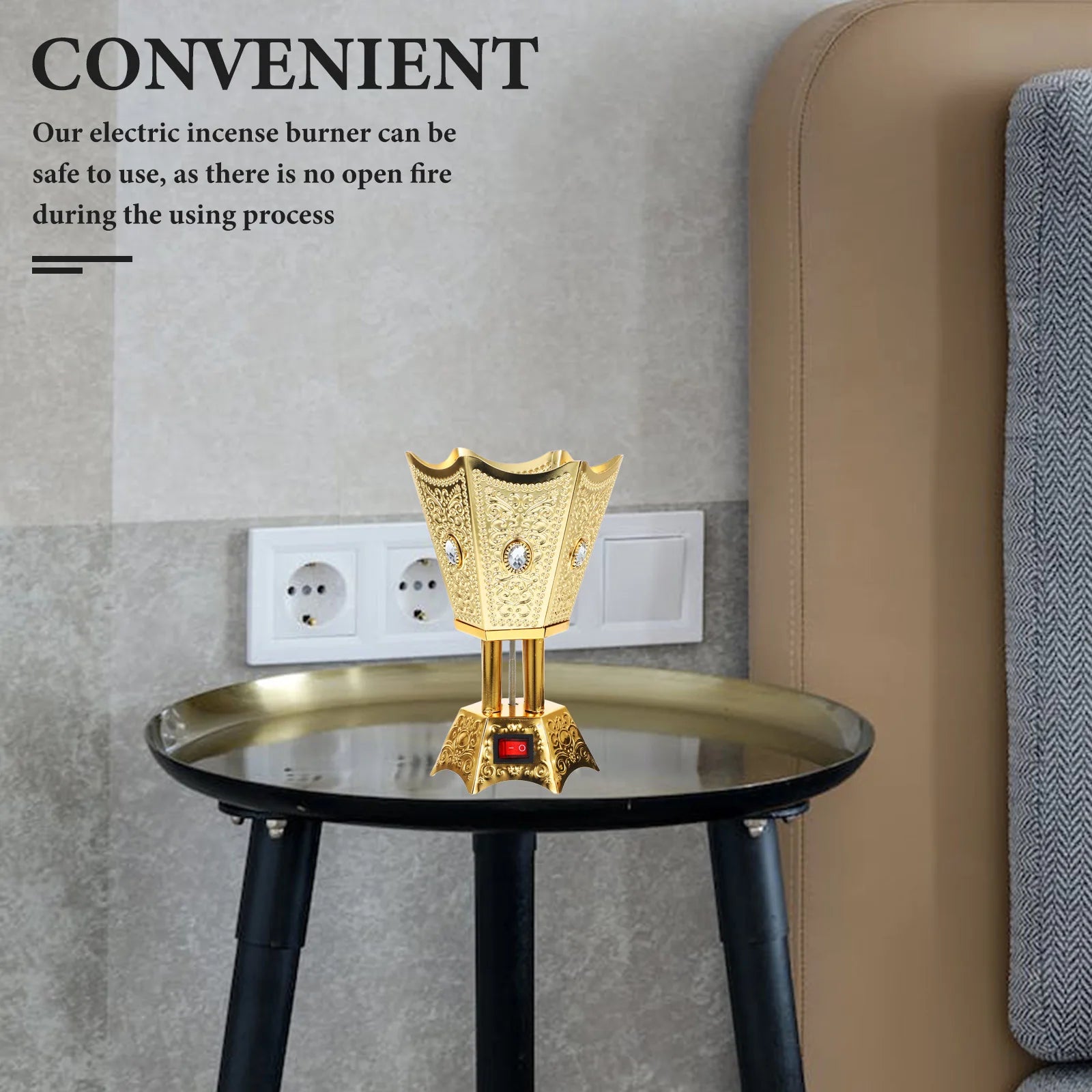 Electric Incense Retro Censer Burner nament Arab Metal Decorative Burners Therapy Relaxing Reusable Home Item